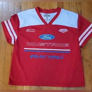 Ford Red and White Mustang Racing Jersey